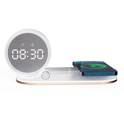 15w Wireless Charger Digital Alarm Clock with Night Light