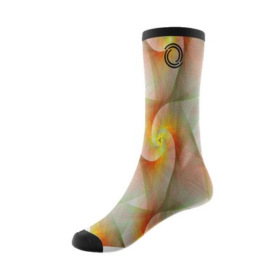 360 Degree Digital Print Poly-Spandex Crew Socks