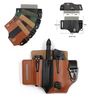 Multitool Belt Sheath EDC Leather Organizer Pouch