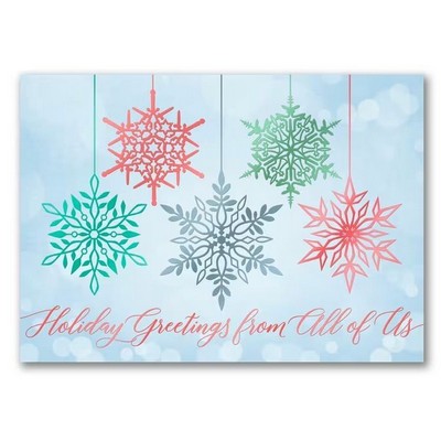 Dangling Snowflakes Holiday Card