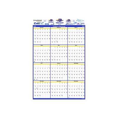 Vertical Laminated Double Sided Wall Planner (24"x37")