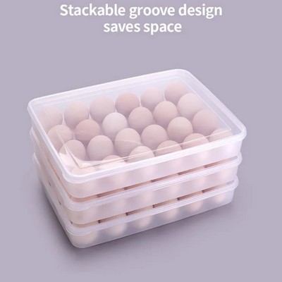 Plastic 24pcs Egg Storage Box With Lid