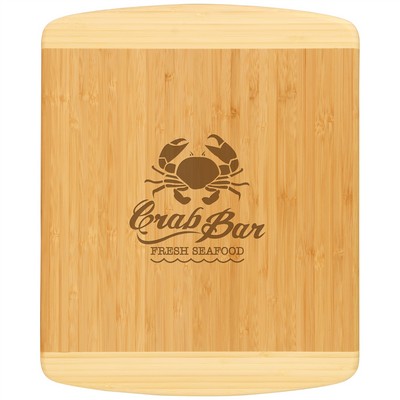 13 1/2" x 11 1/2" Bamboo 2-Tone Cutting Board