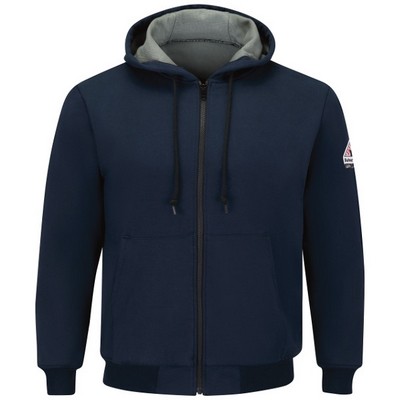 Bulwark™ Men's Thermal Lined Zip-Front Hooded Sweatshirt Cotton/Spandex Blend - Navy Blue