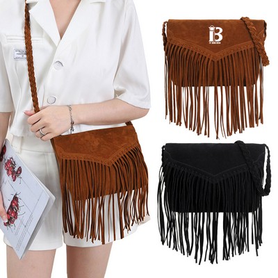 PU leather Fringed Female Shoulder Crossbody Bag for woman