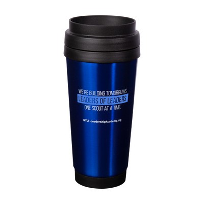 16 oz. Leer Stainless Steel Travel Mug (2 Color Imprint)