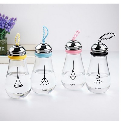 16 oz Bulb Shape Glass Water Bottle