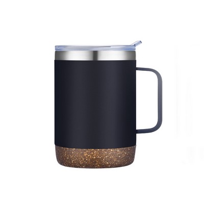 Mannitok Camp Mug with Cork Bottom, 12oz, Black