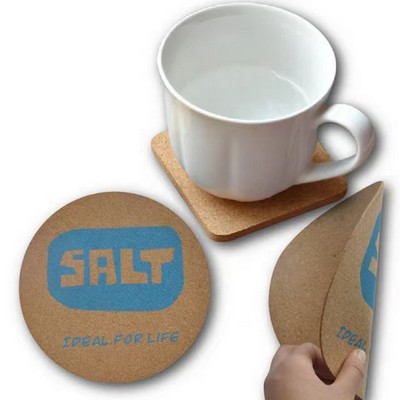 4" UV printed Absorbent Cork Coasters