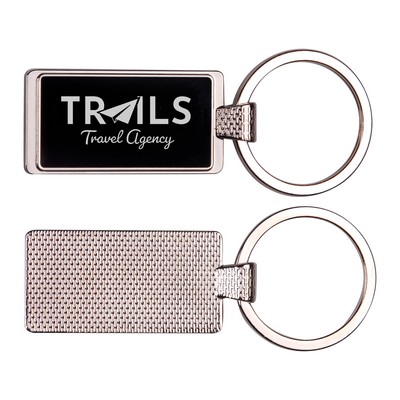 Rectangle Metal Key Chain with Reflective Finish