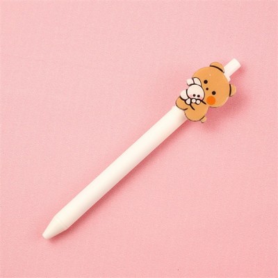 Retractable Ballpoint Pen Plate Clip Bear Shape