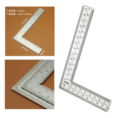 4 inch by 6 inch Stainless Steel L Shaped Ruler