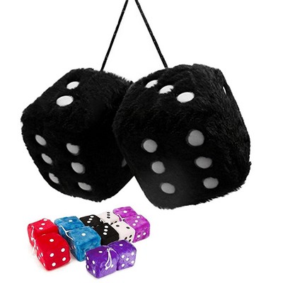 Hanging Plush Dice Set - Square Mirror Design for Couples