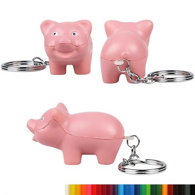 Foam Porky Pig Stress Ball Keychains