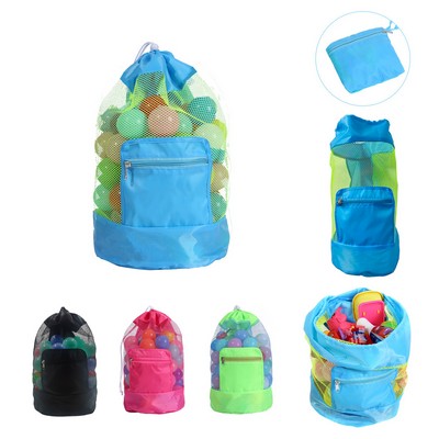 Drawstring Mesh Beach Backpack