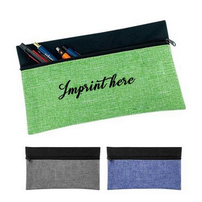 Two-tone Zipper Pencil Pouch