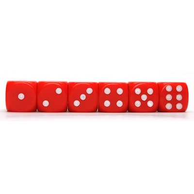 Opaque Red Dice - Set of 6