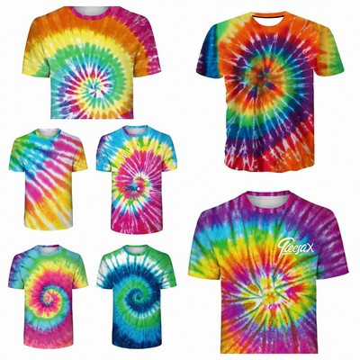 Unisex 3D Tie-dye Mesh Performance T-shirt