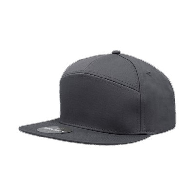 Decky 7 Panel Structured High Profile Flat Bill Snapback Hat