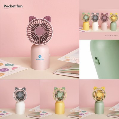 Cute Cat Ear Fan Rechargeable Mini Handheld Fan