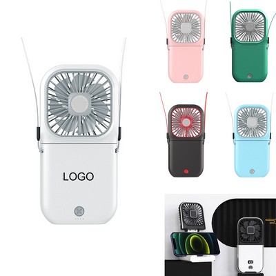 Travel Folding Pocket Neck Fan Power Bank