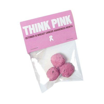 Breast Cancer Awareness Seed Paper Bomb Cello, 3 Pack