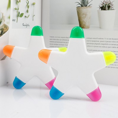 Personalised Star Shaped 5 Colors Novelty Highlighter Pens