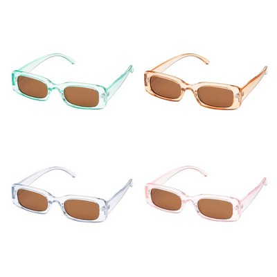 Vintage Pop Colors Women's Sunglasses w/Rectangle Lenses