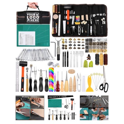 328-Piece Leather Craft Tool Kit with Manual