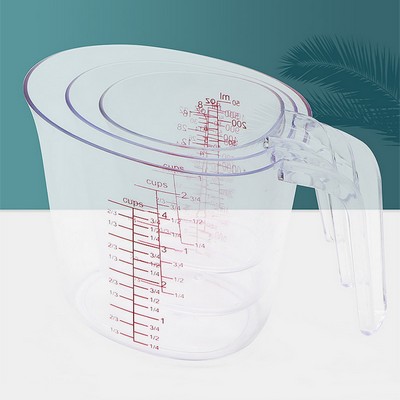 Plastic 3-in-1 Measuring Mixing Pitcher Tools Measure Cups set for cooking baking