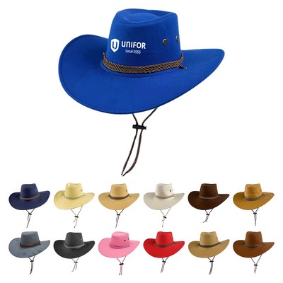 Wide Brim Faux Suede Cowboy Hat