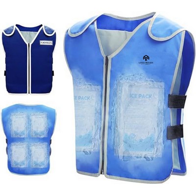 Adjustable Cooling Vest with Waterproof Pockets