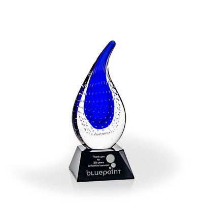 Natoma Flame Art Glass Award - Black