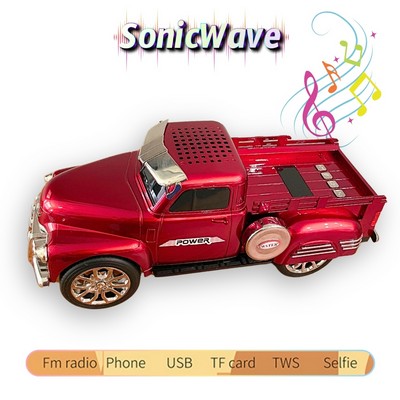 SonicWave Drive Pickup Truck-Shaped Bluetooth Speaker with USB, TF Card, FM Radio & Selfie Function