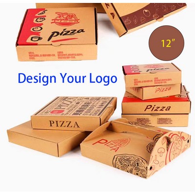 12" Custom Imprint Corrugated Kraft Pizza Box