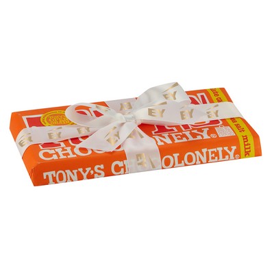 Tony's Chocolonely® Large Chocolate Bar w/ Custom Ribbon (Milk Chocolate Sea Salt Caramel)