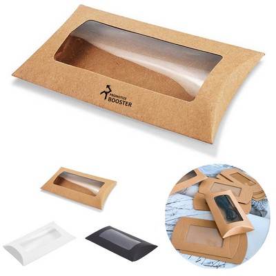 Kraft Paper Pillow Boxes with Clear Window