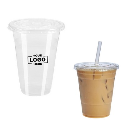 Disposable Plastic Coffee Cups with Flat Lids