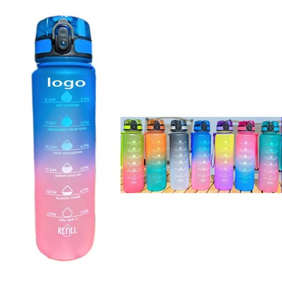 Durable and Leakproof Water Bottles 32oz with Time Marker