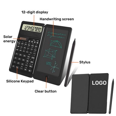 Solar-Powered Scientific Function Calculator Handwriting Pad