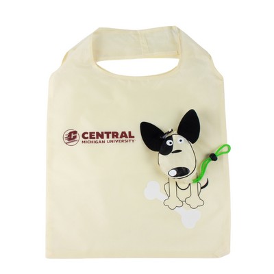 14 2/5"W *14"H Cute Dog Folding Tote Bag