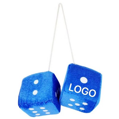 Custom Logoed Fuzzy Car Dice