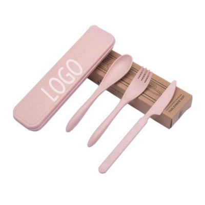 Portable Wheat Straw 3 Pieces Cutlery