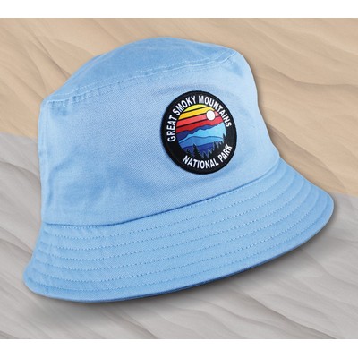 Bucket Hat with Woven Patches