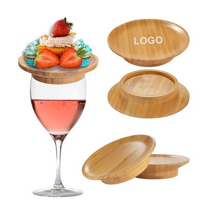 4" Eco-Friendly Bamboo Wine Glass Topper