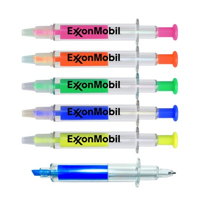 Pen and Syringe shape highlighter combo marker