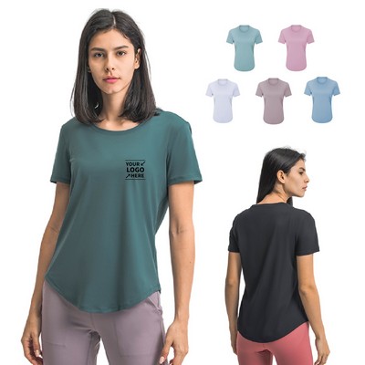 Round Neck Yoga Workout Running T-shirt