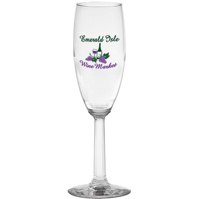 6 Oz. Napa Valley Flute Optic Stem Glass