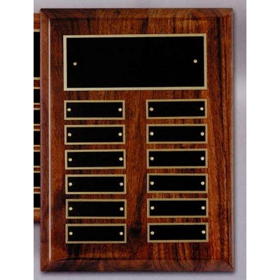 High Gloss Vertical Walnut Perpetual Plaque / 12 Plate (9"x12")