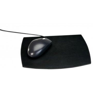 Classic Black Leather Mouse Pad